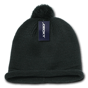 Solid roll up beanie (611A)